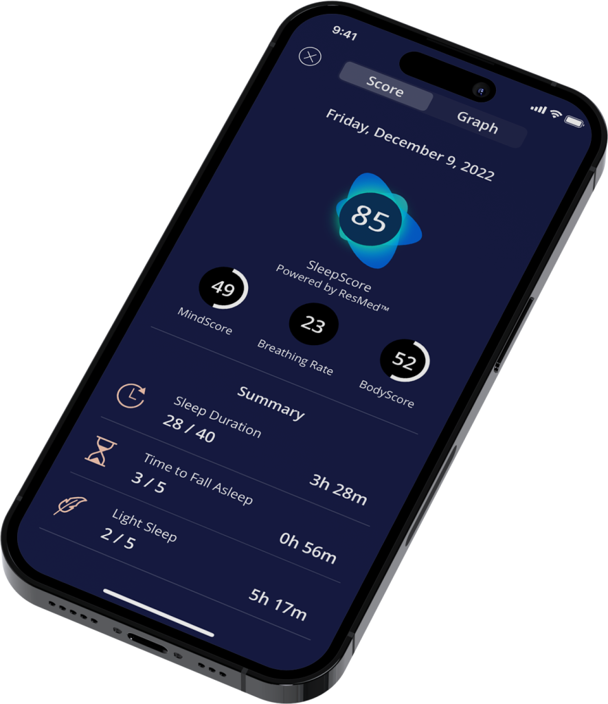sleepscore api screenshot mock up